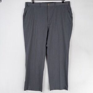 Orvis Pants Mens 42 Gray Straight Leg Flat Front Slacks Trousers Business Casual